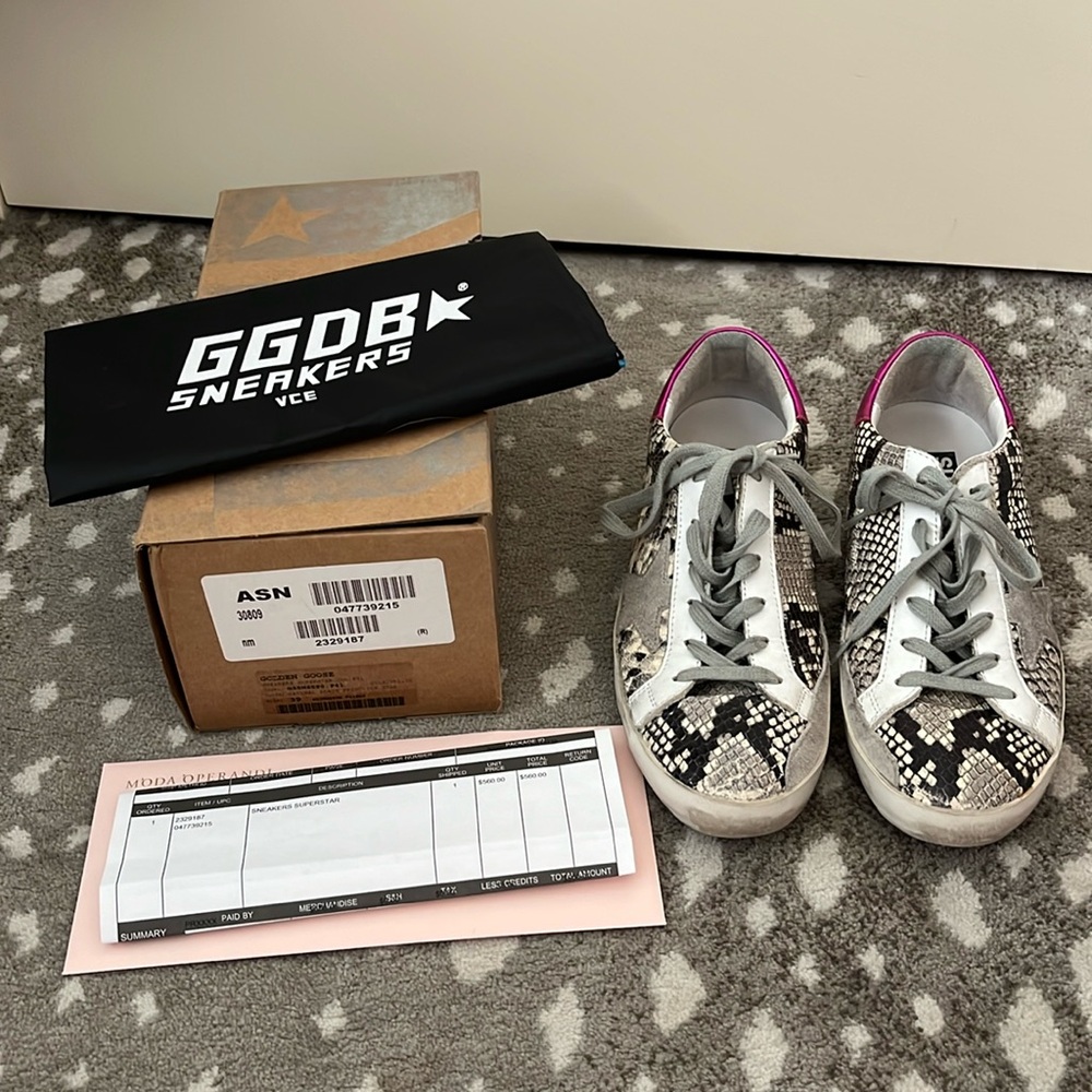 Golden Goose Superstar snake sneakers